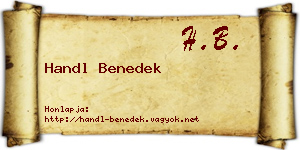 Handl Benedek névjegykártya